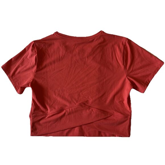 Women's JoyLab Seamless Crop Short Sleeve Shirt Coral Sz-large - Picture 3 of 3